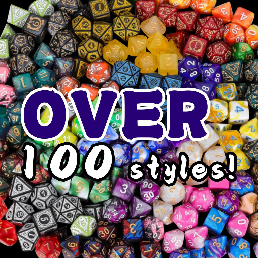 QMAY Polyhedral Dice - 8PCS Mystery Dice Set, Various Styles, Random D&D Dice Patterns & Dice Bag, DND Gifts, Suitable for Dungeons and Dragons, RPG, MTG,Role Playing Table Game - 9
