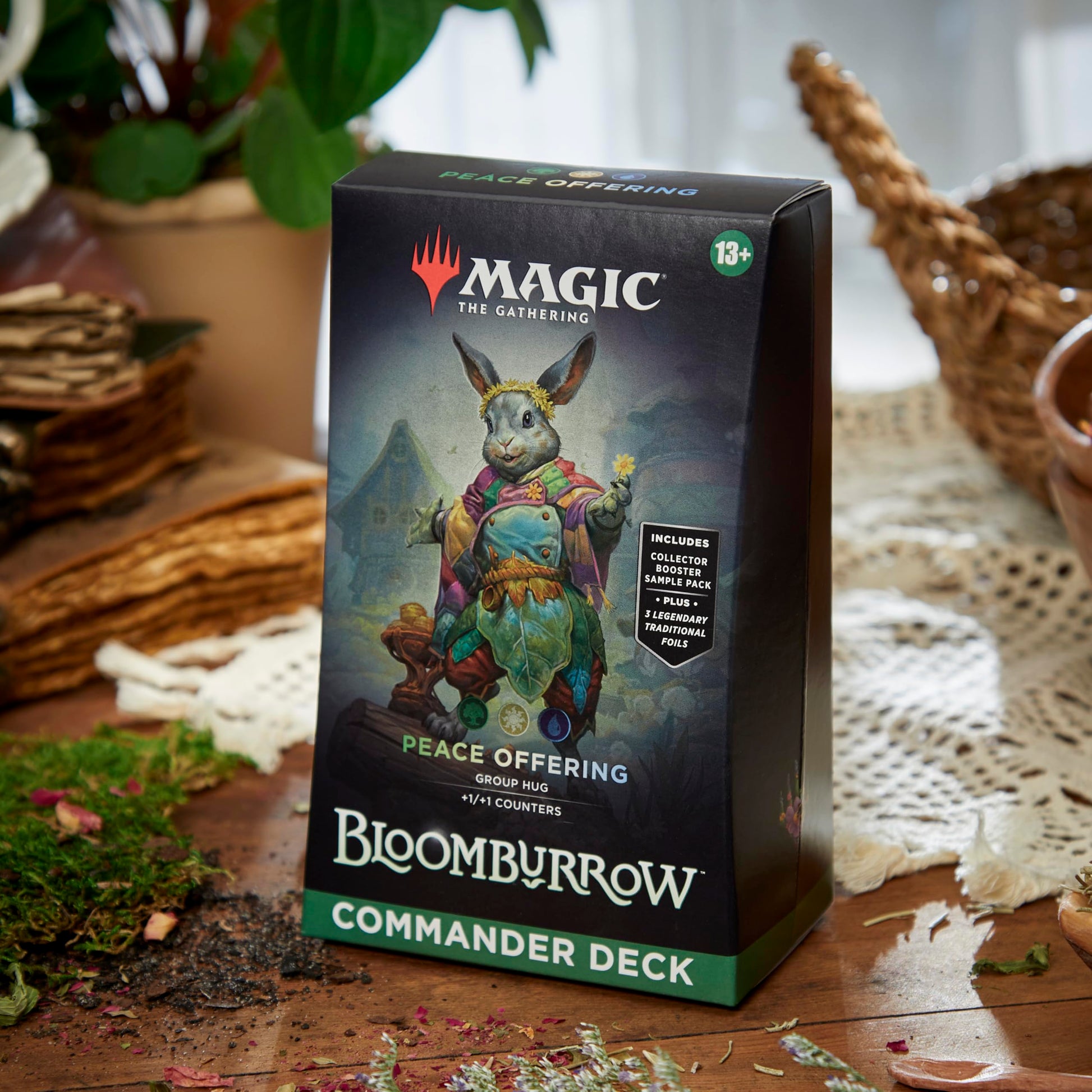 Magic: The Gathering Bloomburrow Commander Deck - Peace Offering (100-Card Deck, 2-Card Collector Booster Sample Pack + Accessories) - 6