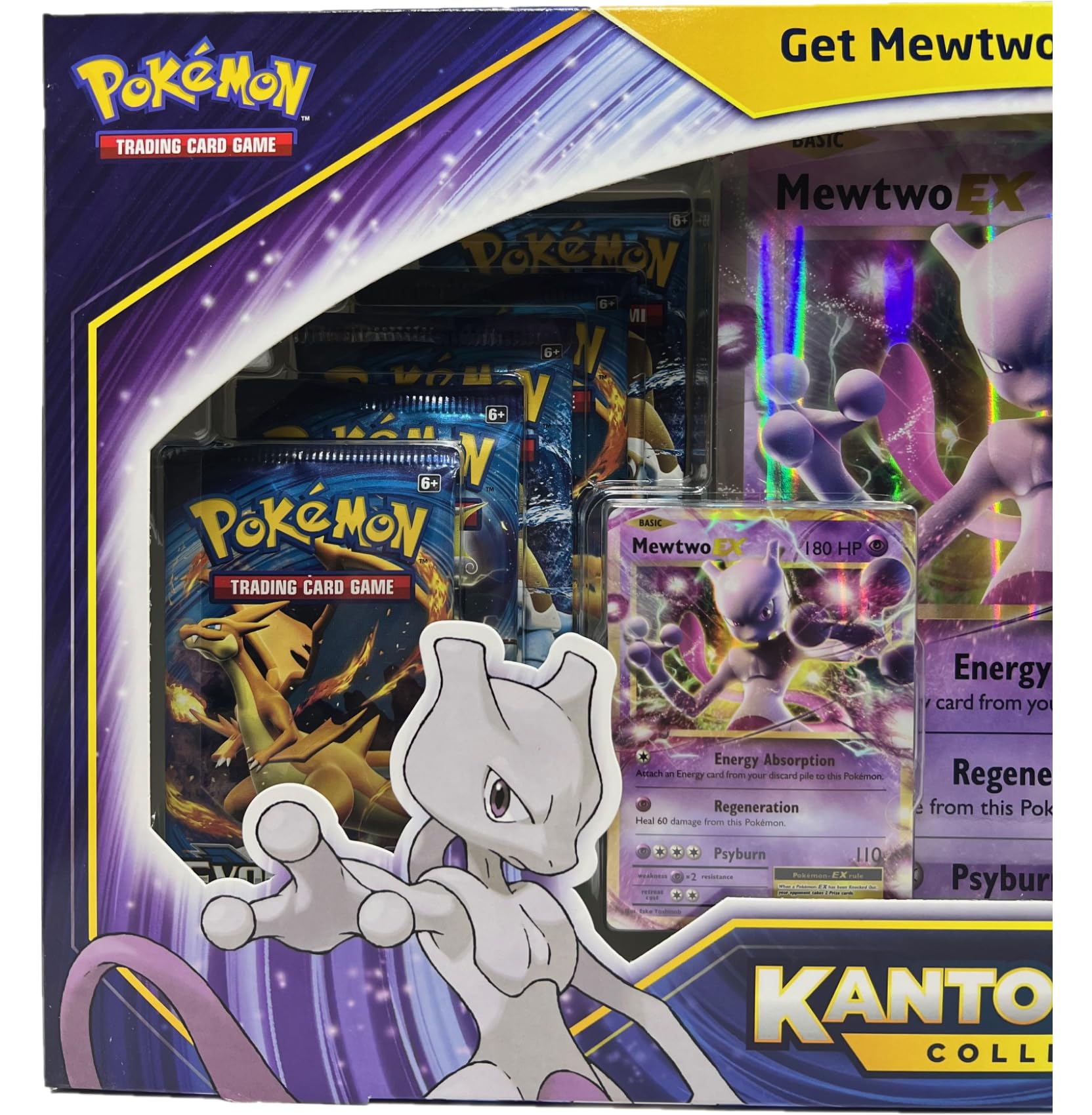 Pokemon TCG: Mewtwo-EX Slowbro-EX Kanto Power Premium Collection, 10 XY Evolutions Booster Packs - 5
