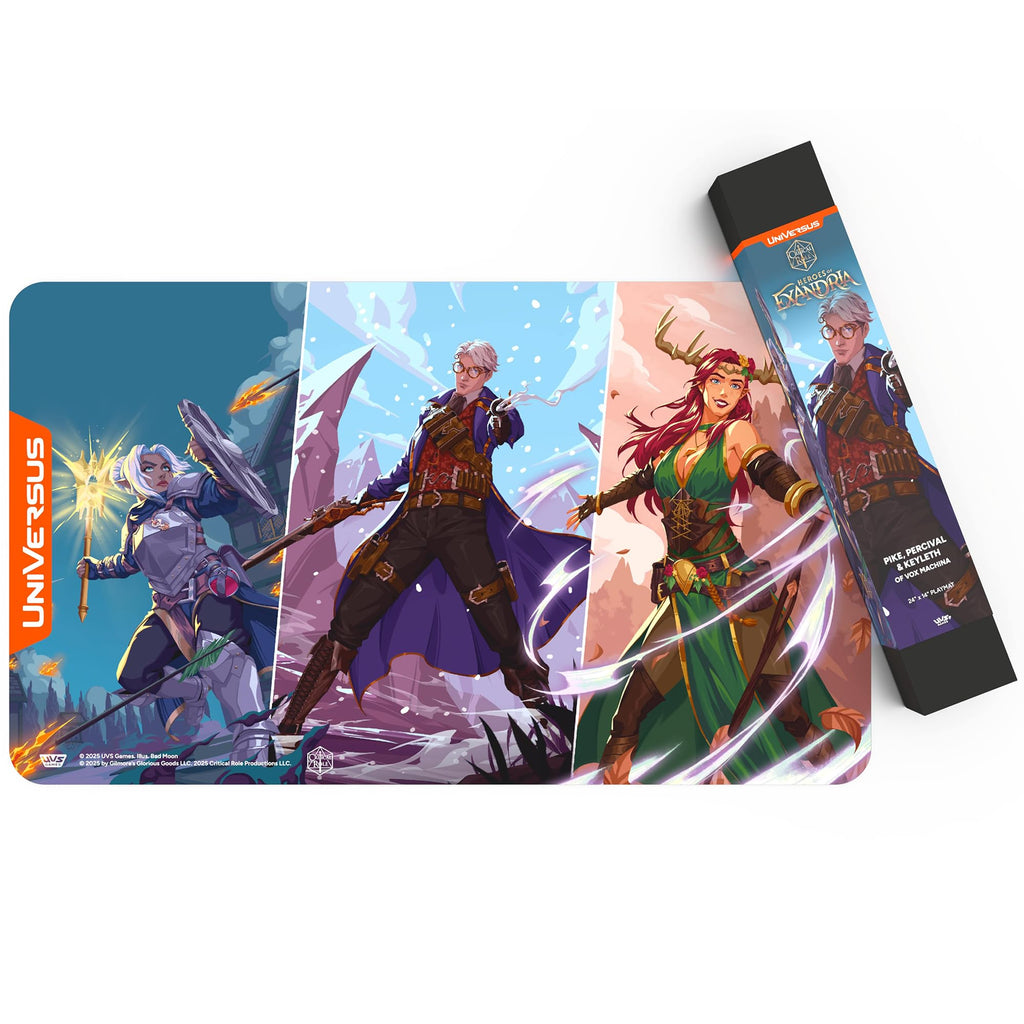 UniVersus: Critical Role: Heroes of Exandria - Pike, Percival, Keyleth of Vox Machina Playmat - 24 x 14, Neoprene, Tabletop Game Accessory, UVS Games - 5