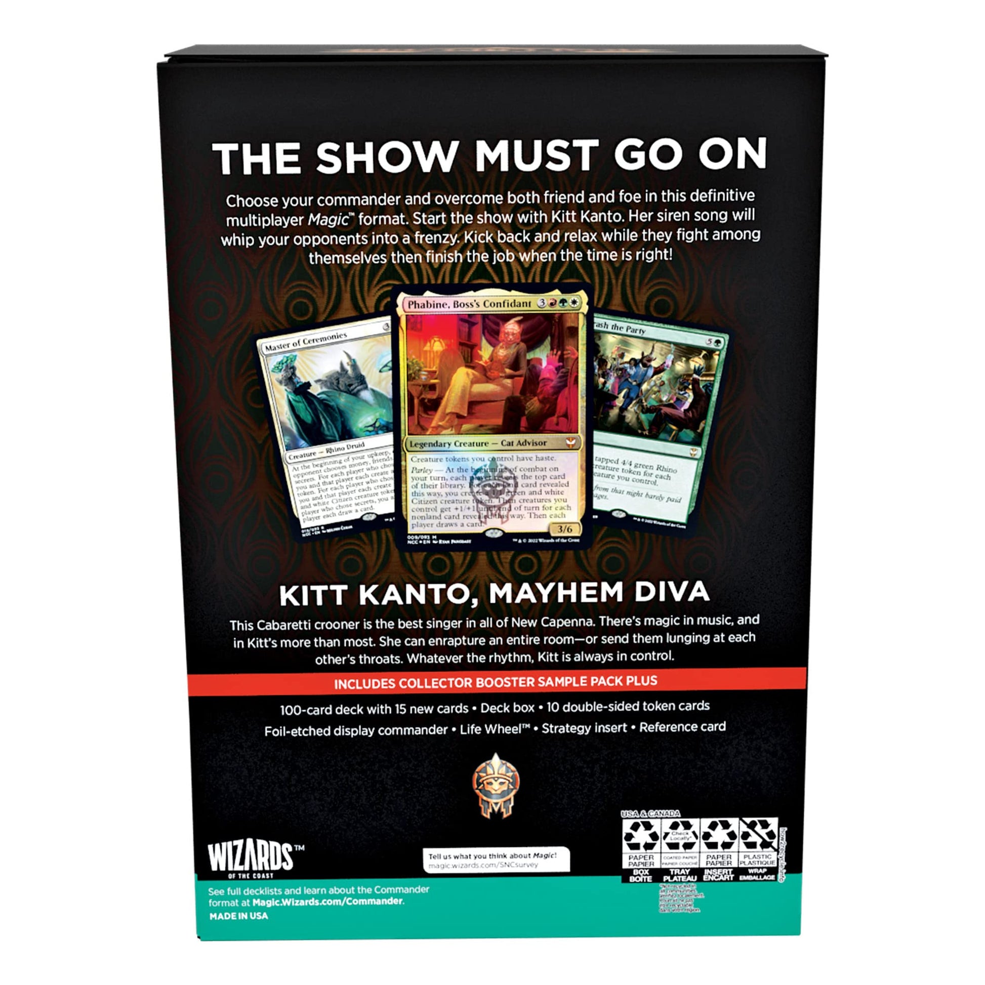 Magic: The Gathering Streets of New Capenna Commander Deck – Cabaretti Cacophony + Collector Booster Sample Pack - 2