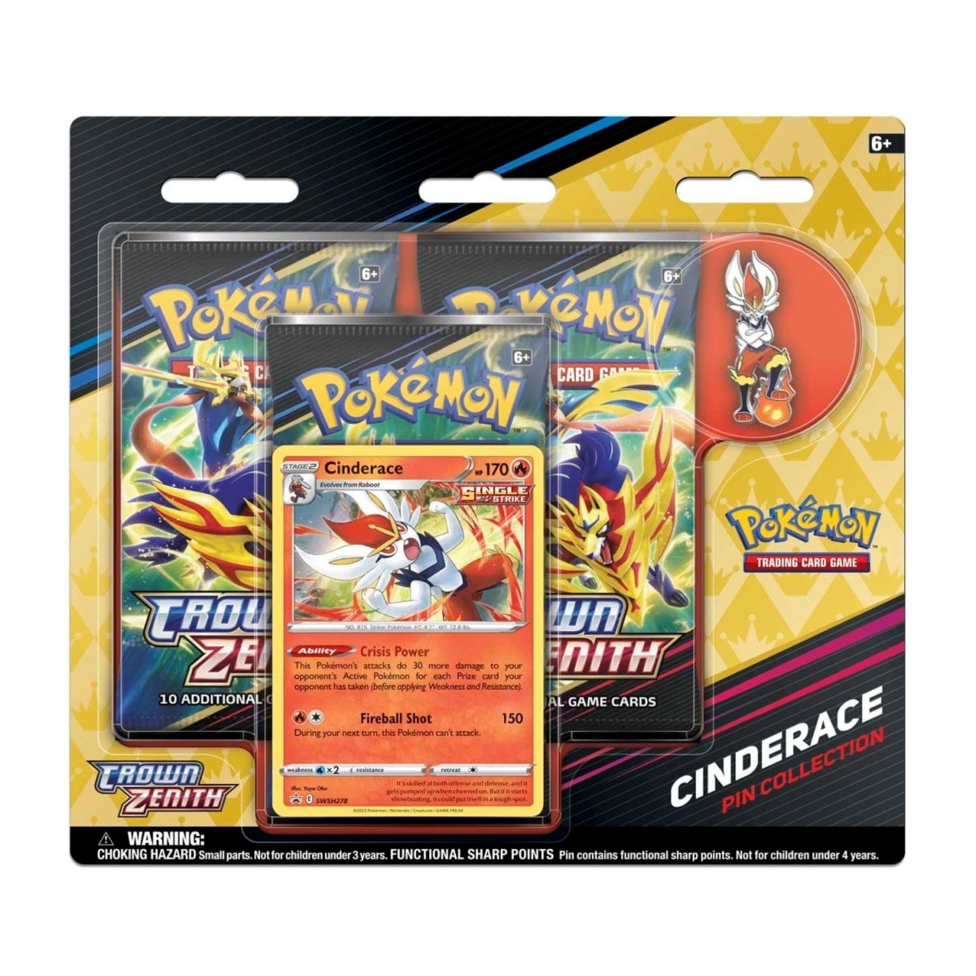 Pokemon TCG: SAS12.5 Crown Zenith Pin Box Collection - Cinderace - 2