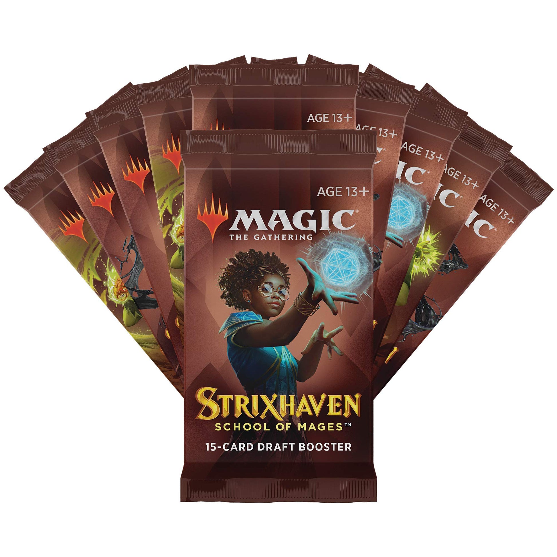 Magic The Gathering Strixhaven Bundle | 10 Draft Boosters (150 Magic Cards) + Accessories, Brown - 7