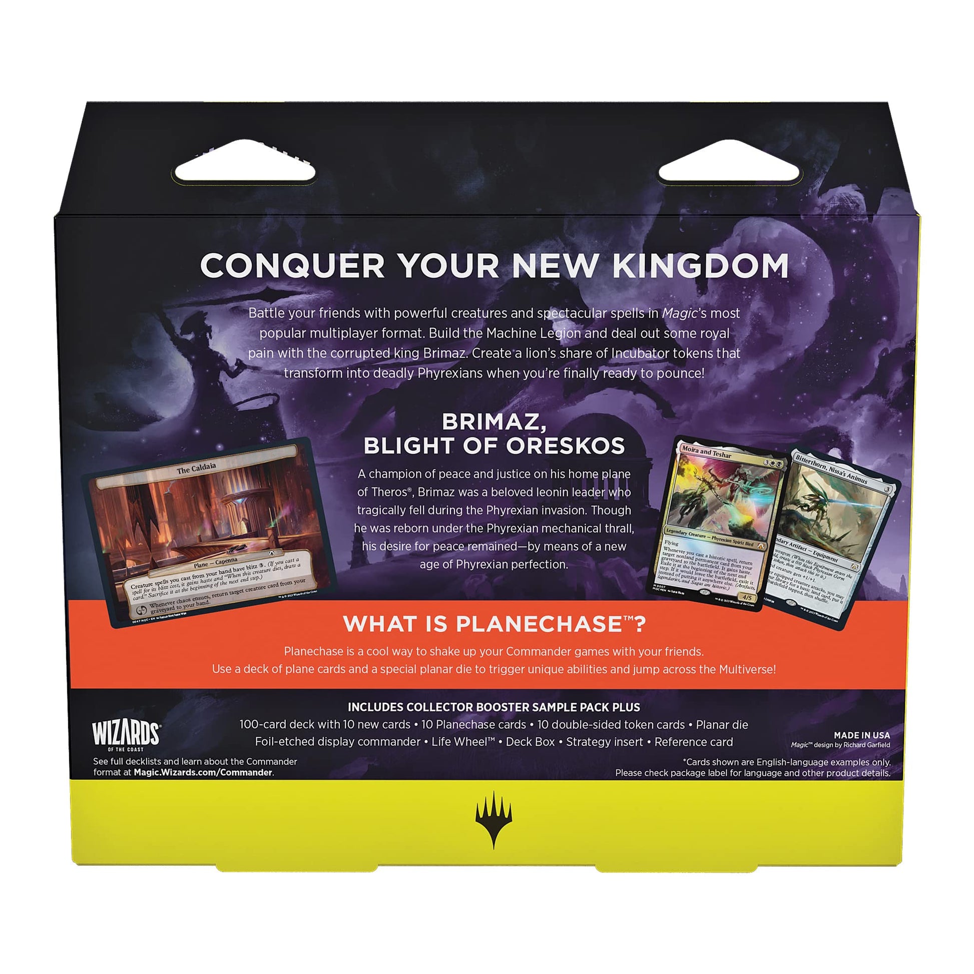 Magic The Gathering March of the Machine Commander Deck - Growing Threat (100-Card Deck, 10 Planechase cards, Collector Booster Sample Pack + Accessories) - 2