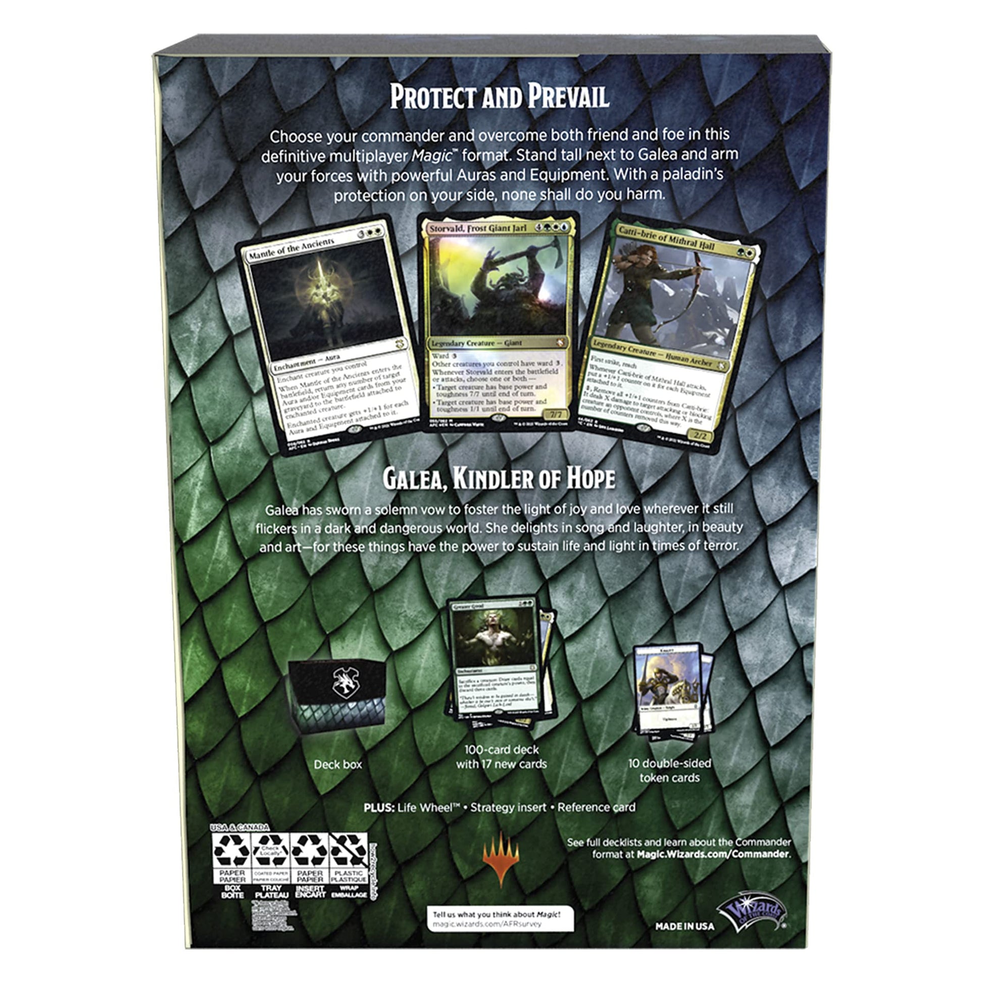 Magic: The Gathering Adventures in the Forgotten Realms Commander Deck – Aura of Courage (Green-White-Blue) - 3