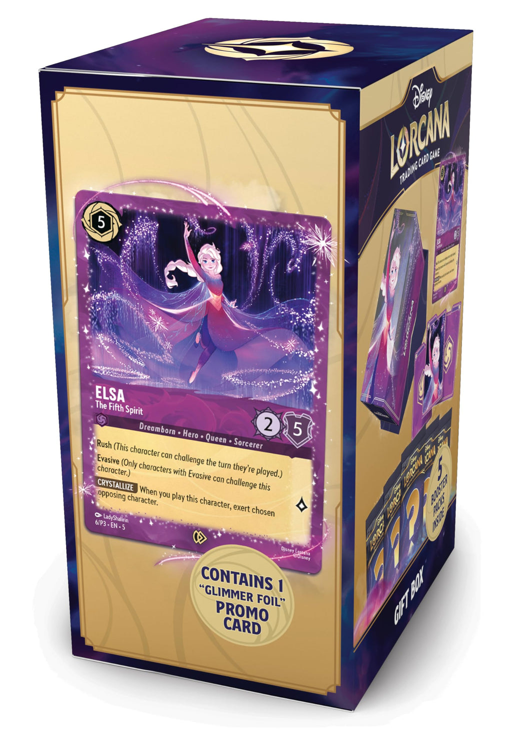 Ravensburger Disney Lorcana TCG: Elsa Gift Box – 5 Booster Packs, The Fifth Spirit Promo Card & Storage Box for 252 Cards | Trading Card Game & Disney Collectible | Ages 8+ - 6