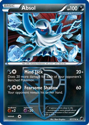 Absol 67/116 - Plasma Freeze Reverse Holofoil - Single Cards