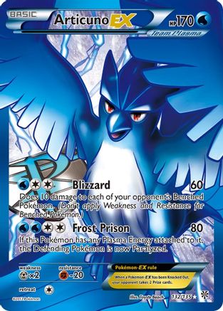 Articuno EX (Team Plasma) (Full Art) 132/135 - Plasma Storm Holofoil - Single Cards