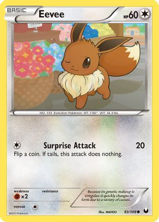 Eevee 83/108 - Dark Explorers Reverse Holofoil - Single Cards