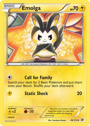 Emolga 49/113 - Legendary Treasures Reverse Holofoil - Single Cards