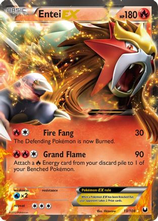 Entei-EX 13/108 - Dark Explorers Holofoil - Single Cards