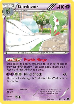 Gardevoir 57/99 - Next Destinies Reverse Holofoil - Single Cards