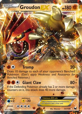 Groudon-EX 54/108 - Dark Explorers Holofoil - Single Cards