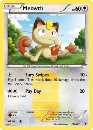 Meowth 102/101 - Noble Victories Holofoil - Single Cards