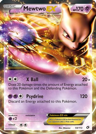 Mewtwo-EX 54/113 - Legendary Treasures Holofoil - Single Cards