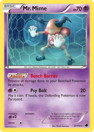 Mr. Mime 47/116 - Plasma Freeze Reverse Holofoil - Single Cards