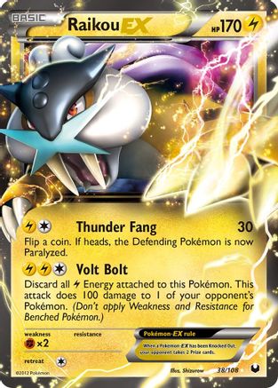 Raikou-EX 38/108 - Dark Explorers Holofoil - Single Cards