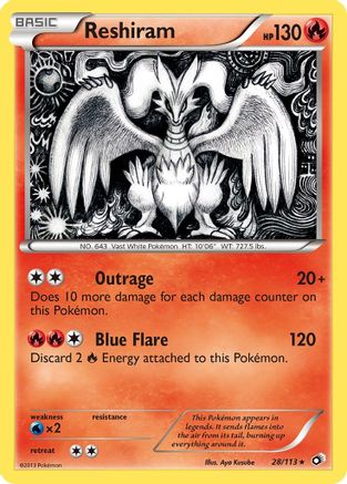 Reshiram 28/113 - Legendary Treasures Reverse Holofoil - Single Cards