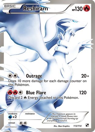 Reshiram 113/114 - Black & White Holofoil - Single Cards