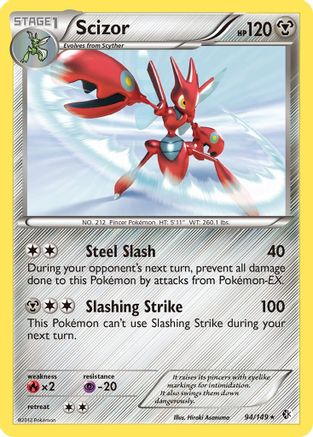 Scizor 94/149 - Boundaries Crossed Reverse Holofoil - Single Cards