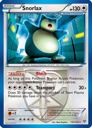Snorlax 101/135 - Plasma Storm - Single Cards