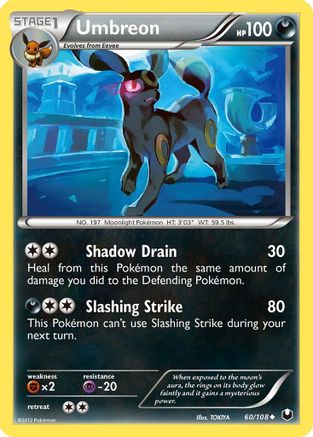 Umbreon 60/108 - Dark Explorers Reverse Holofoil - Single Cards