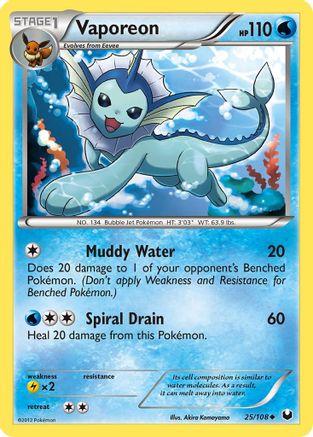Vaporeon 25/108 - Dark Explorers - Single Cards