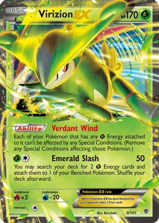 Virizion-EX 9/101 - Plasma Blast Holofoil - Single Cards