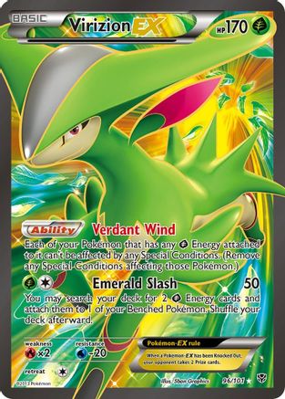 Virizion-EX 96/101 - Plasma Blast Holofoil - Single Cards