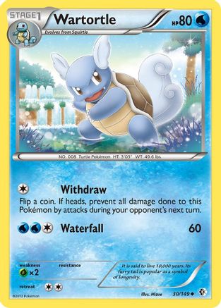 Wartortle 30/149 - Boundaries Crossed Reverse Holofoil - Single Cards