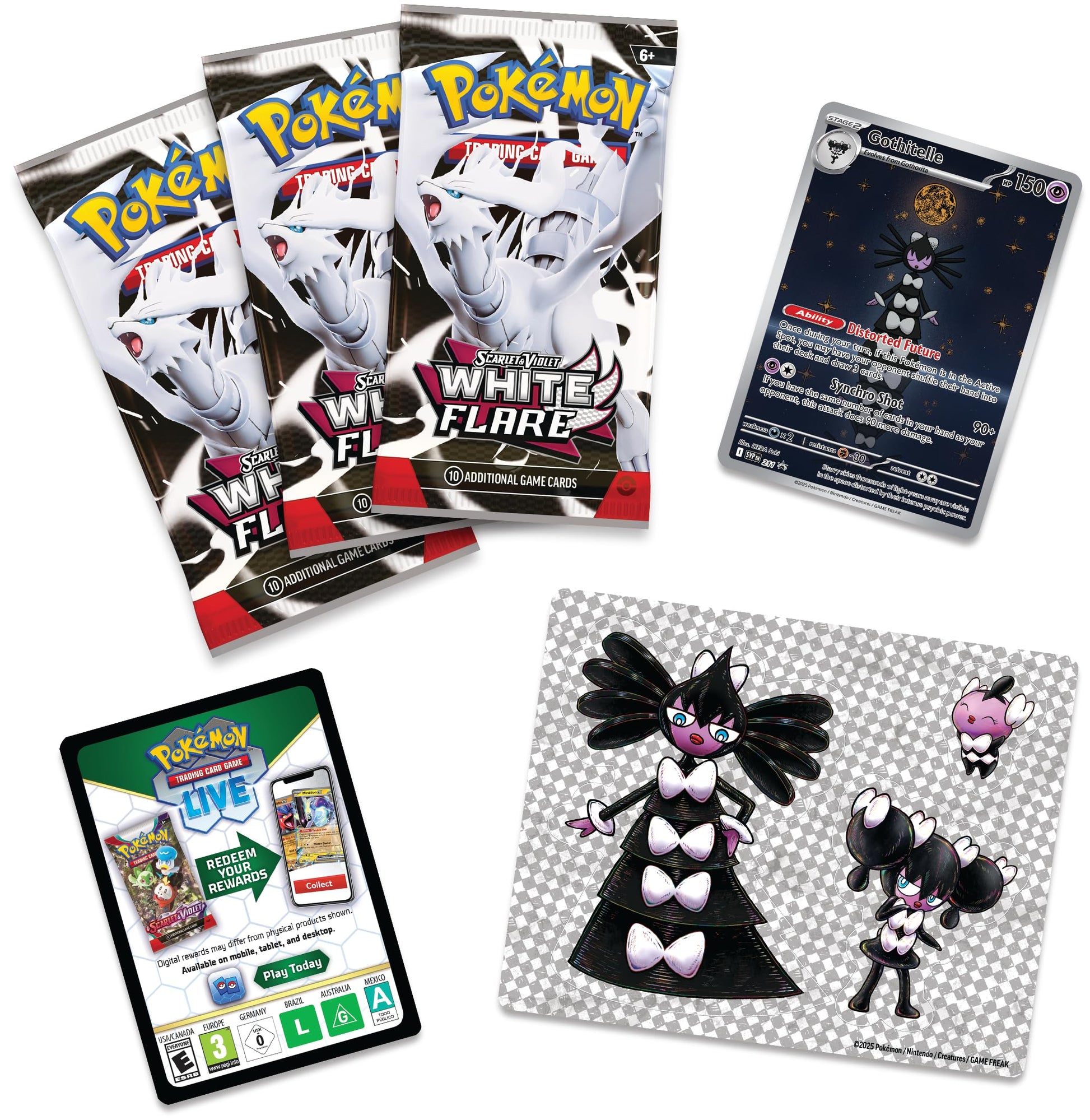 Pokemon TCG Scarlet & Violet 10.5 White Flare Tech Sticker Blister - 3