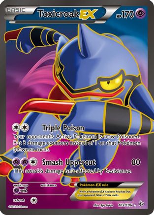 Toxicroak EX (102 Full Art) 102/106 - Flashfire Holofoil - Single Cards