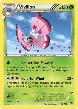 Vivillon 17/146 - XY Reverse Holofoil - Single Cards