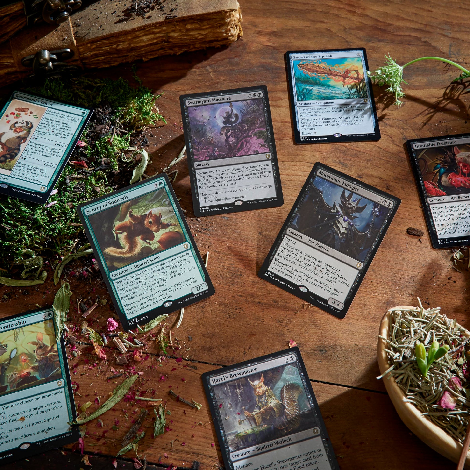 Magic: The Gathering Bloomburrow Commander Deck - Squirreled Away (100-Card Deck, 2-Card Collector Booster Sample Pack + Accessories) - 3