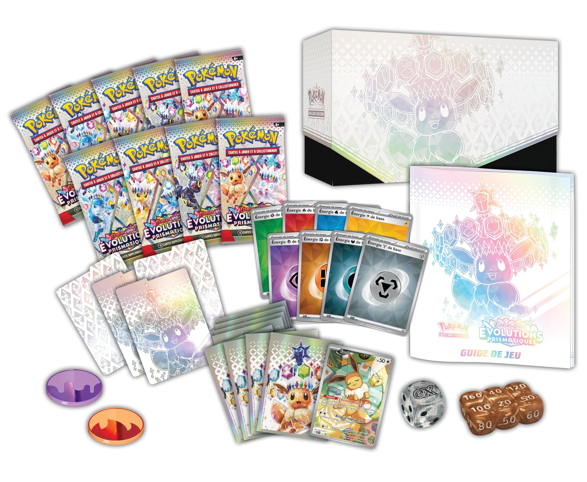 Pokemon Scarlet & Purple Elite Trainer Set - Prismatic Evolutions of The Pokemon TCG (1 Fully Illustrated Promo Card, 9 Booster Packs & Premium Game Accessories) - 6