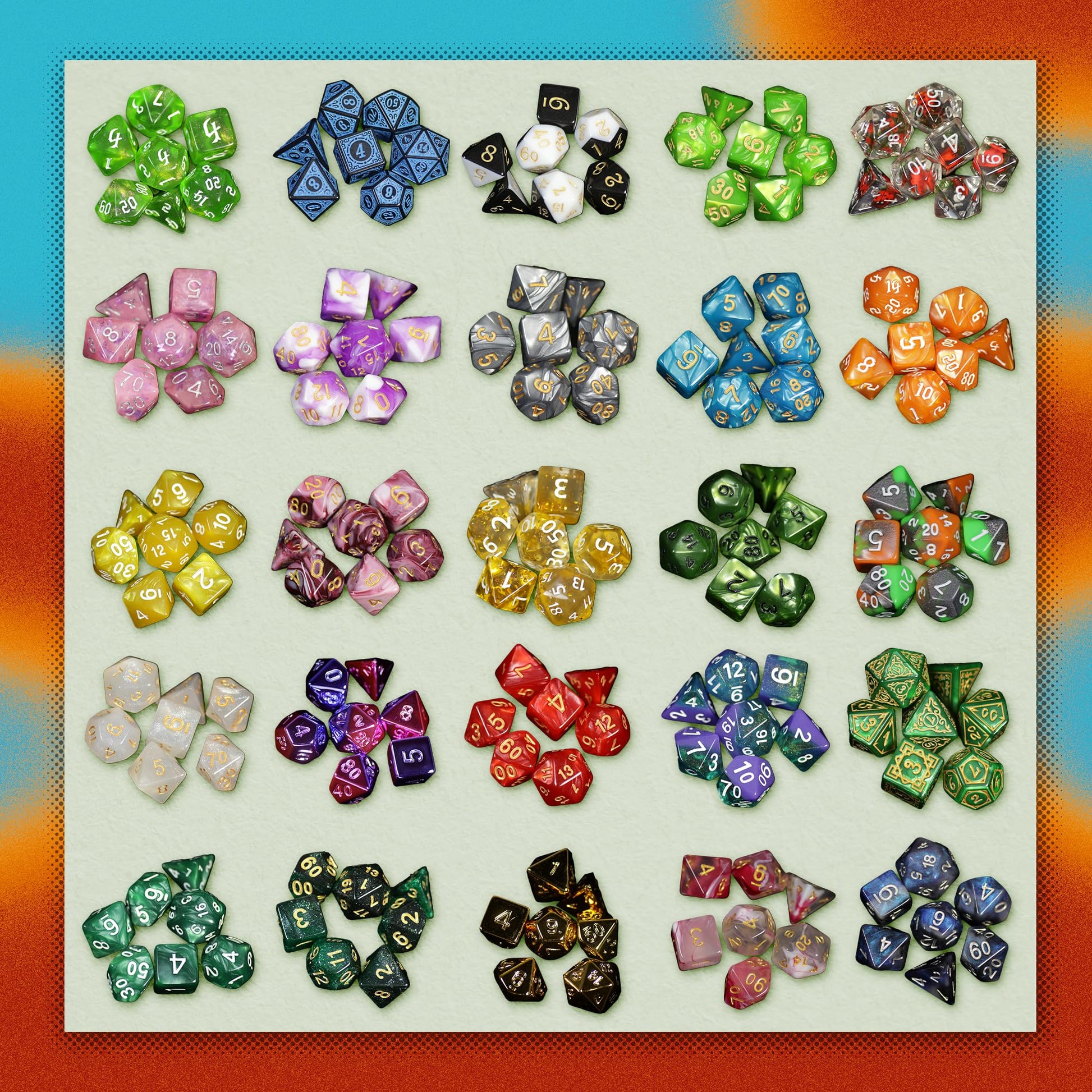 1985 Games Mystery Dice, DND Dice Set of 7 Polyhedral Dice, Wide Range of Patterns, Gaming Dice, Suitable for Role Playing, Table Games (Mystery Pack of 1) - 6