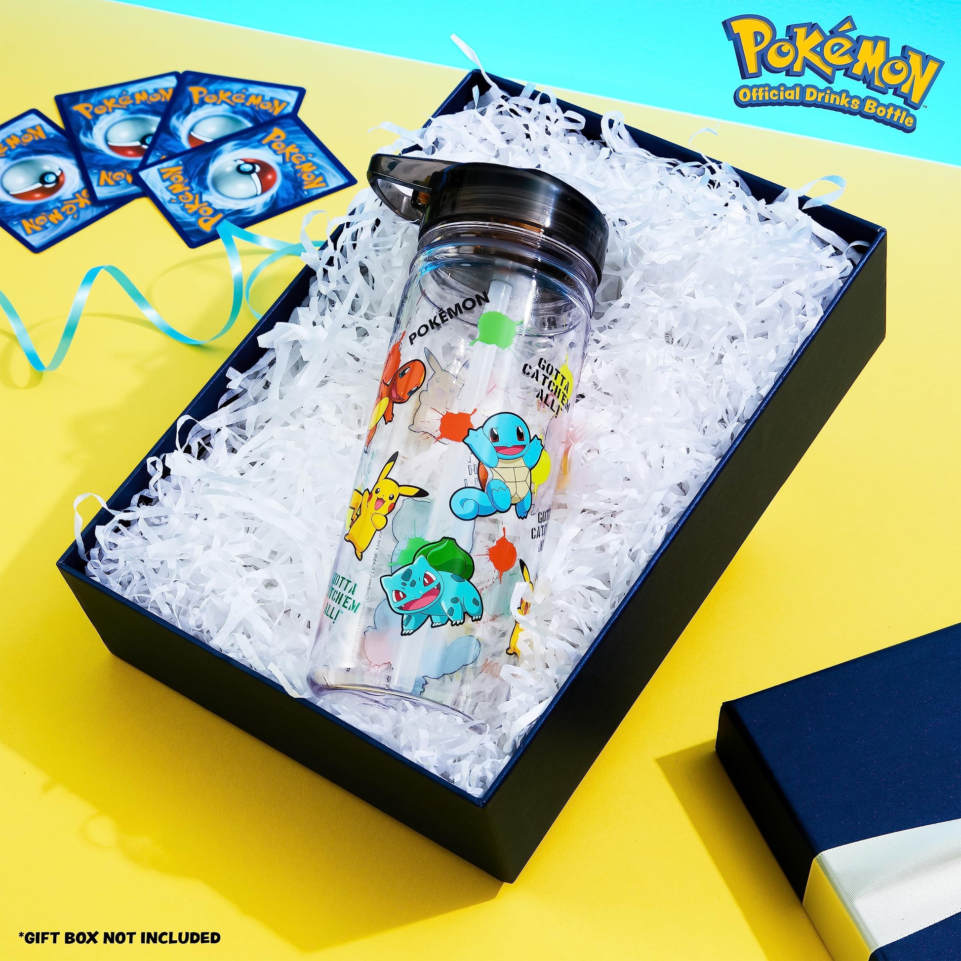 Pokemon Water Bottle for Kids with Straw, 19.6oz Plastic Reusable Drink Bottle - 6
