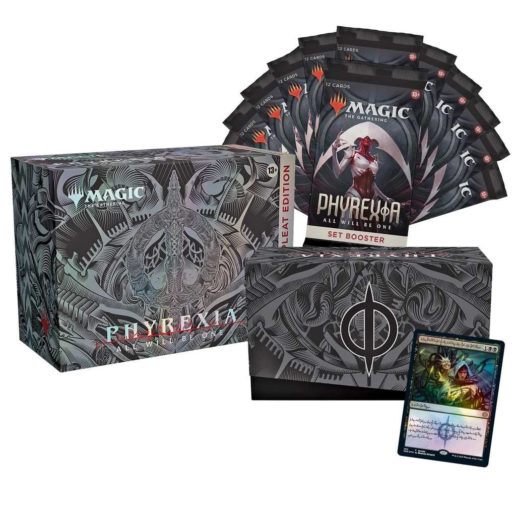 Magic Phyrexia: All Will Be One Bundle: Compleat Edition 1 Compleat Edition Booster, 12 Set Boosters, and Exclusive Accessories, Multicolor, D20100000