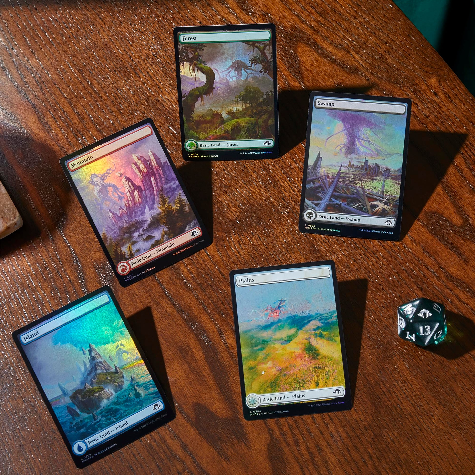 Magic: The Gathering Modern Horizons 3 Bundle - 9 Play Boosters, 30 Land Cards + Exclusive Accessories - 4