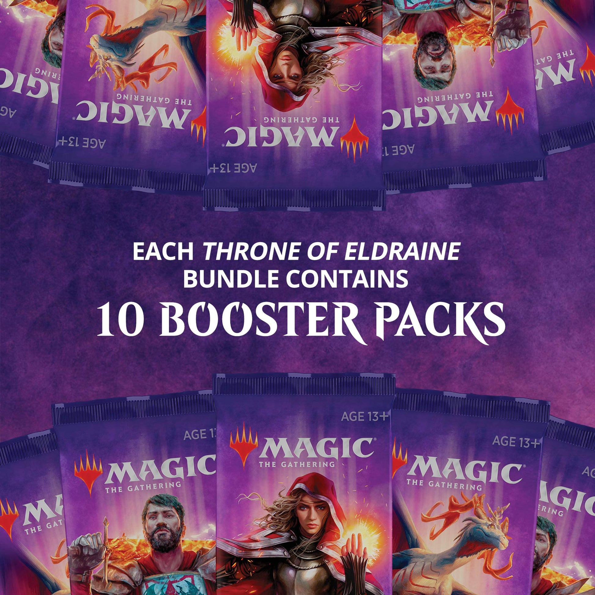 Magic: The Gathering Throne of Eldraine Bundle | 10 Booster Pack (150 Cards) | Accessories - 5