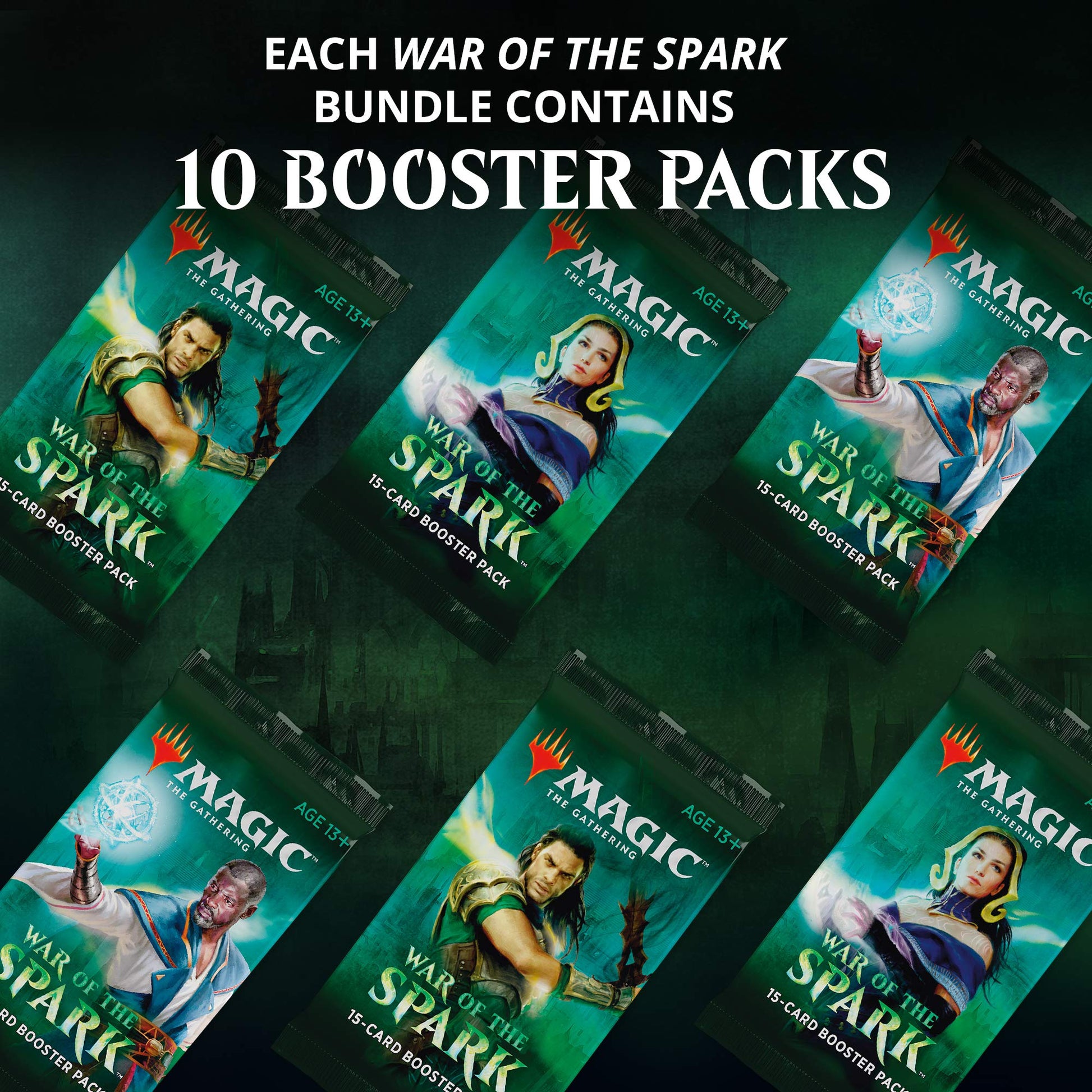 Magic: The Gathering War of The Spark Bundle | 10 Booster Packs | Accessories | Planeswalker in Every Pack - 5