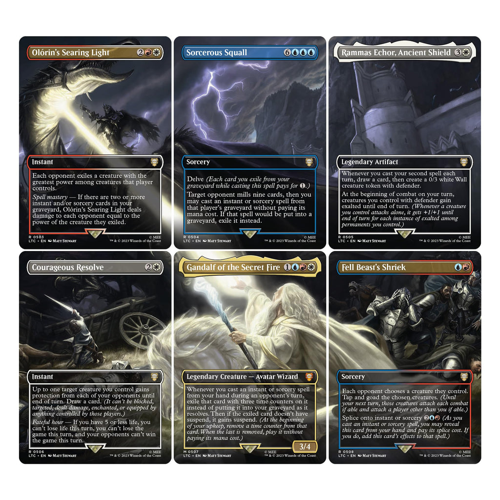 Magic: The Gathering The Lord of The Rings: Tales of Middle-Earth Scene Box - Gandalf in Pelennor Fields (6 Scene Cards, 6 Art Cards, 3 Set Boosters + Display Easel) - 7