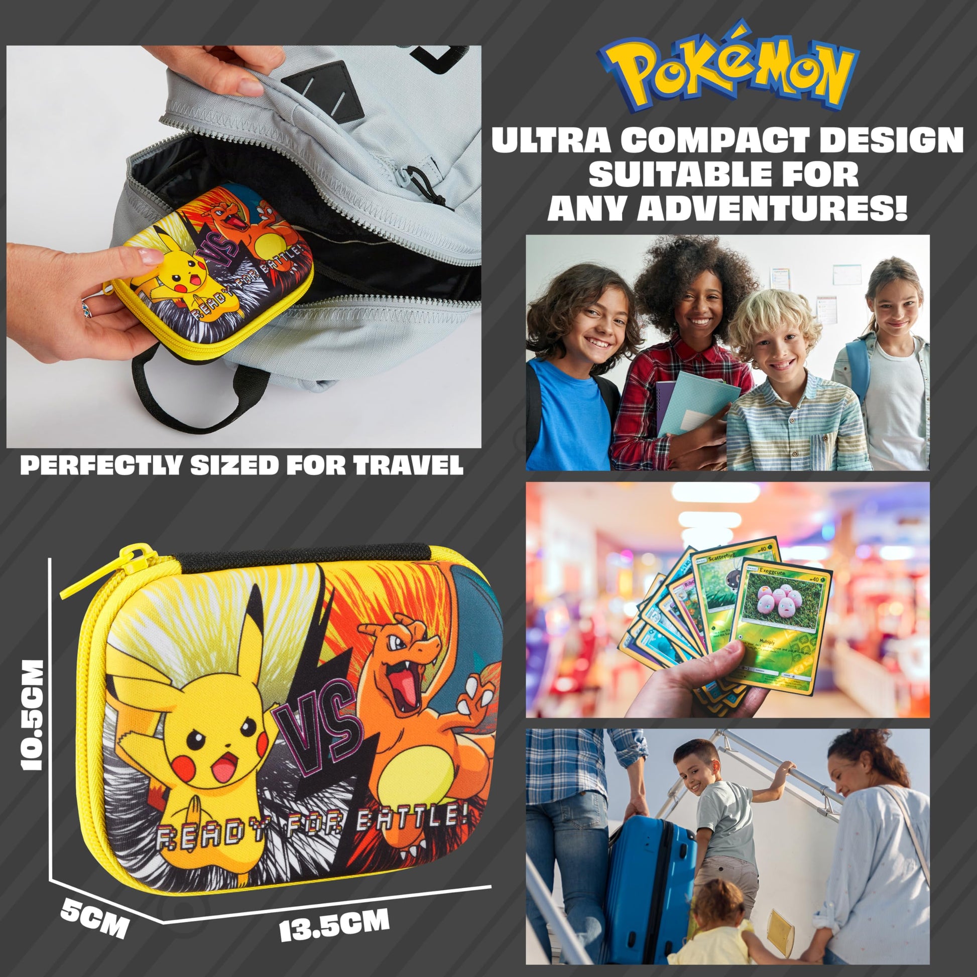 Pokemon Card Binder Card Box Playing Card Case Travel Storage Case Holds 200+ Cards, Anime Gifts - 2