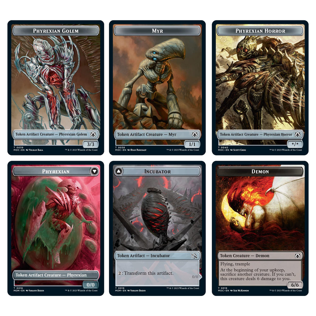 Magic The Gathering March of the Machine Commander Deck - Growing Threat (100-Card Deck, 10 Planechase cards, Collector Booster Sample Pack + Accessories) - 4