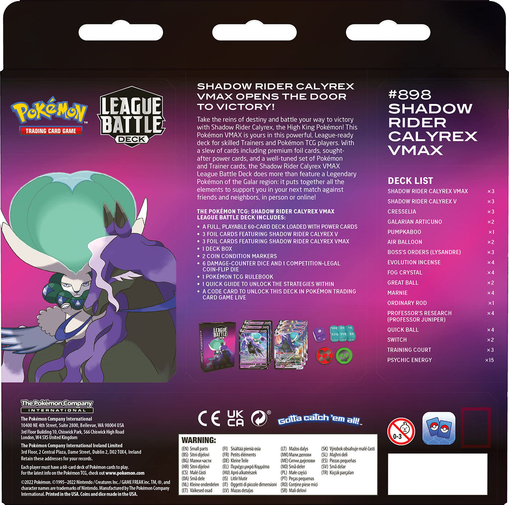 Pokémon TCG: Shadow Rider Calyrex VMAX League Battle Deck (60 Cards Ready to Play Deck, 3 Foil V Cards & 3 Foil VMAX Cards) - 8