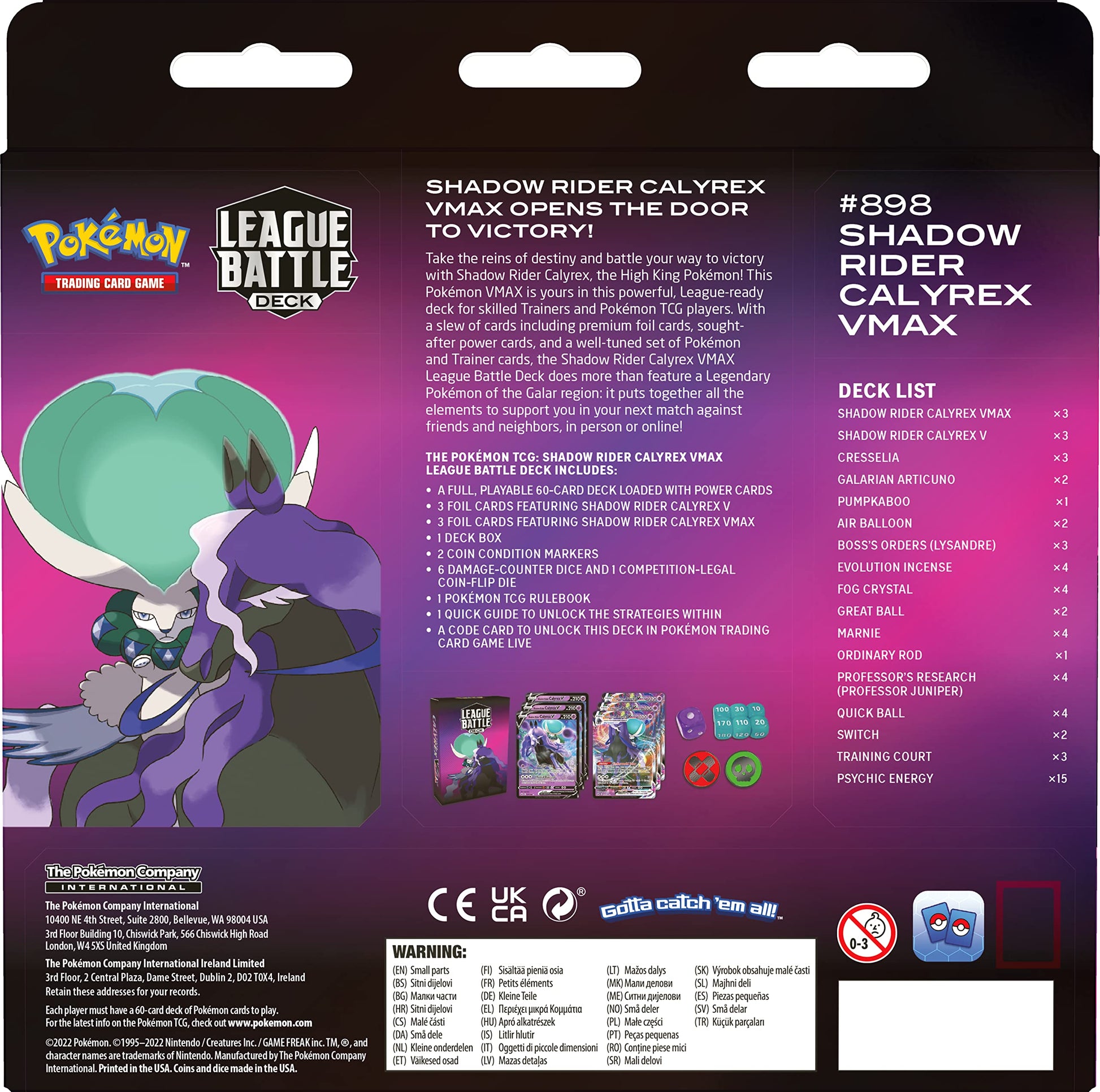 Pokémon TCG: Shadow Rider Calyrex VMAX League Battle Deck (60 Cards Ready to Play Deck, 3 Foil V Cards & 3 Foil VMAX Cards) - 8