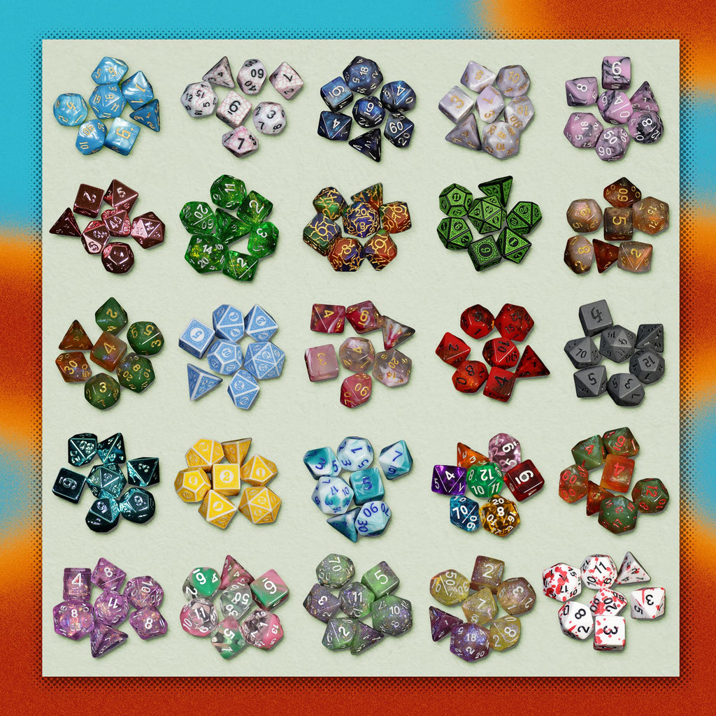 1985 Games Mystery Dice, DND Dice Set of 7 Polyhedral Dice, Wide Range of Patterns, Gaming Dice, Suitable for Role Playing, Table Games (Mystery Pack of 1) - 7