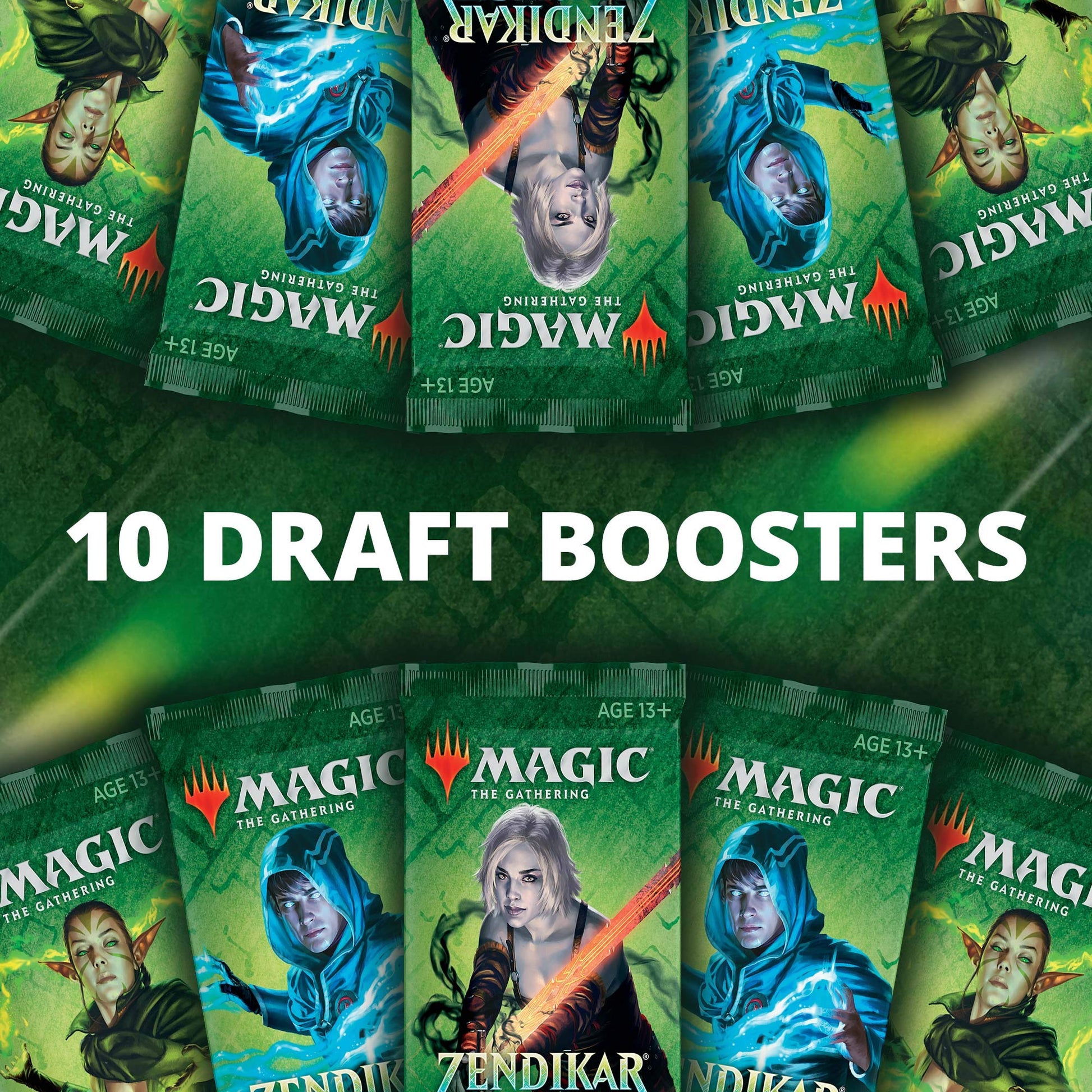 Magic: The Gathering Zendikar Rising Bundle | 10 Draft Booster Packs (150 Cards) | Foil Lands | Accessories - 8