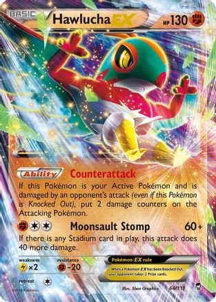 Hawlucha-EX 64/111 - Furious Fists Holofoil - Single Cards