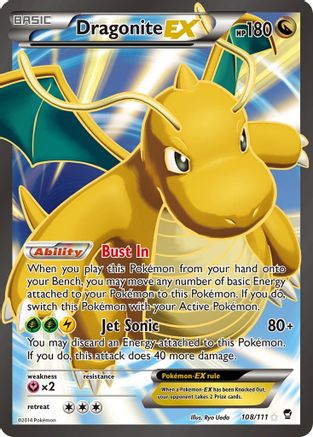 Dragonite EX (108 Full Art) 108/111 - Furious Fists Holofoil - Single Cards